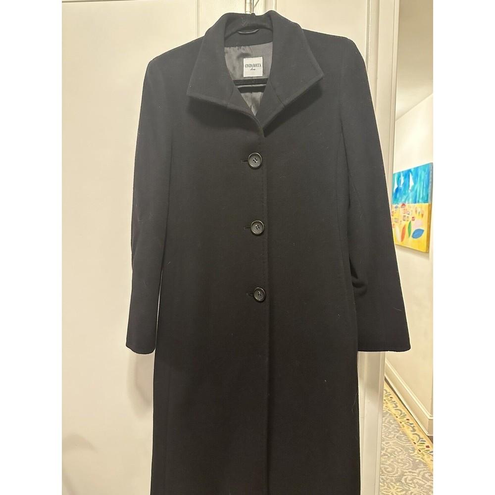 Cinzia Rocca Wool & Cashmere Coat - Black - Size 4 - New without Tags